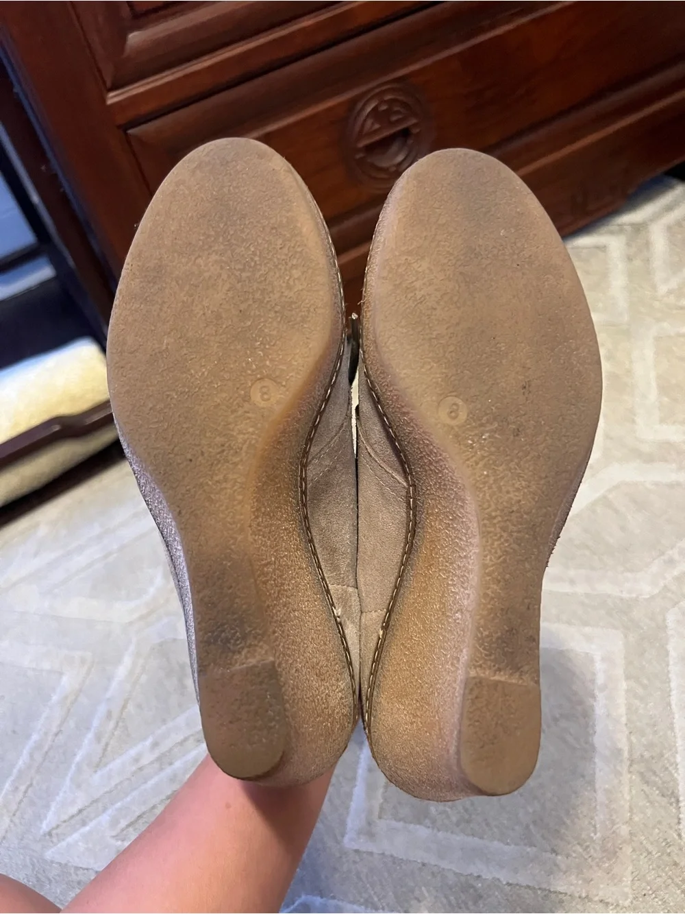 j crew mcallister Suede Wedge Ankle Boots - beige tan taupe size 8